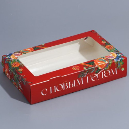 Коробка складная «Зимние фрукты», 20 × 12 × 4 см