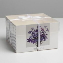 Коробка на 4 капкейка «Для тебя», 16 × 16 × 10 см