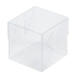 Коробка для макарон и др.кондитерской продукции с пластиковой крышкой 80*80*80 мм (прозрачная)