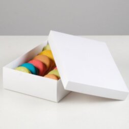 Коробка картонная без окна, белый, 21 х 15 х 5 см