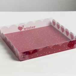 Коробка для кондитерских изделий с PVC крышкой Love, 21 × 21 × 3 см