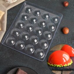 Форма для шоколада 23,6×18,8 см «Полусфера», 20 ячеек (4×4×1,8 см)
