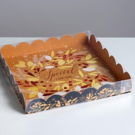 Коробка для кондитерских изделий с PVC крышкой Special for you, 21 × 21 × 3 см