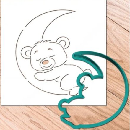 Трафарет+форма «Медведь на луне» (Трафарет+форма)