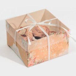 Коробка для капкейка «Розовый тренд», 16 × 16 × 10 см