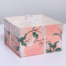 Коробка для капкейка «Счастье внутри», 16 × 16 × 10 см