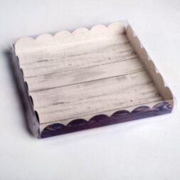 Коробка для кондитерских изделий с PVC-крышкой «Вкусно», 21 × 21 × 3 см