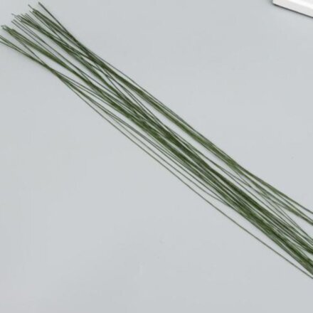 Проволока творчества &quot;Fiorico&quot; 0.3 мм, 30 шт, 40 см, в бумажной оплётке, зелёный
