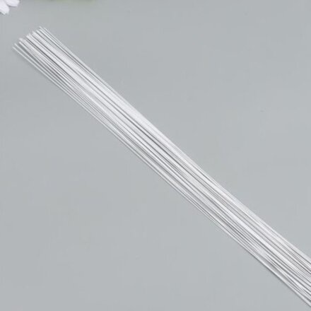 Проволока флористическая &quot;Blumentag&quot; 0.55 мм, 30 шт, 40 см, в пластиковой оплётке, белый
