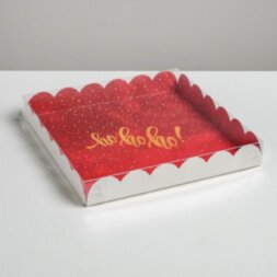 Коробка для кондитерских изделий с PVC крышкой «Волшебство», 21 × 21 × 3 см
