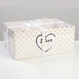 Коробка для капкейка I love you, 23 × 16 × 10 см