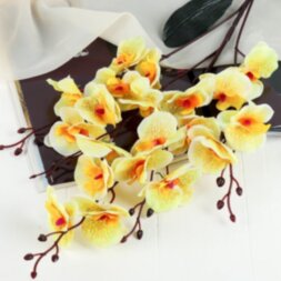Цветы искусственные &quot;Орхидея фаленопсис&quot; 8*80 см, жёлтый