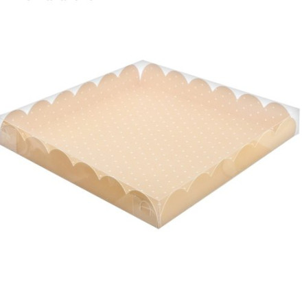 Коробка для кондитерских изделий с PVC-крышкой «Кружевная», 21 × 21 × 3 см