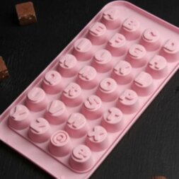 Форма для шоколада «Алфавит», 24,5×12,5×2 см, цвет МИКС
