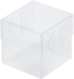 Коробка для макарон и др.кондитерской продукции  пластик. крышкой 80*80*80мм (полностью прозрачная)