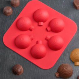 Форма для шоколада «Воздушный шар», 15×15×2 см, 6 ячеек, цвет МИКС