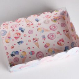 Коробка подарочная с PVC-крышкой «Вкусности», 20 × 30 × 8 см