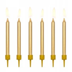 Свечи  для торта золотой металлик 11см (6шт)