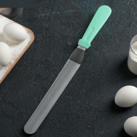 Лопатка-палетка с пластиковой ручкой, изогнутая, 37 см
