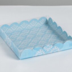 Коробка для кондитерских изделий с PVC-крышкой «Сделано с любовью», 18 × 18 × 3 см