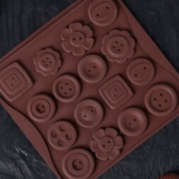 Форма для шоколада, 16 ячеек, &quot;Пуговки&quot;, цвета МИКС