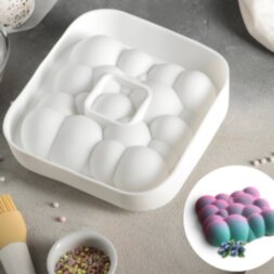 Форма для муссовых десертов и выпечки «Воздушные пузыри», 19×19×5,5 см, цвет белый