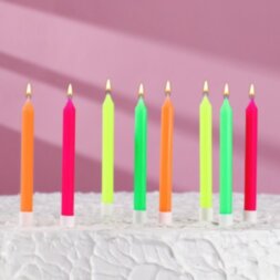 Свечи в торт &quot;Красочные&quot;, 8 см, классические, набор 8 шт