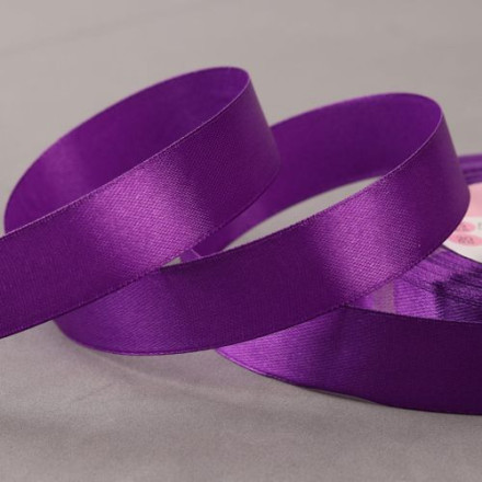 Лента атласная, 20 мм × 23 ± 1 м, цвет холодный фиолетовый №35