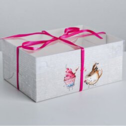 Коробка на 6 капкейков «Любовь», 23 × 16 × 10 см