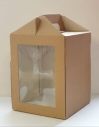 Коробка под пряничный домик и кулич,125*125*150 мм картон (крафт)