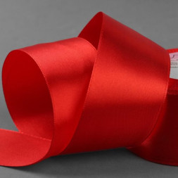 Лента атласная, 50 мм × 23 ± 1 м, цвет красный №26