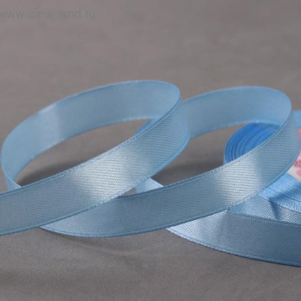 Лента атласная, 12 мм × 23 ± 1 м, цвет голубой №78