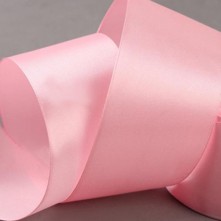 Лента атласная, 50 мм × 23 ± 1 м, цвет розовый №04
