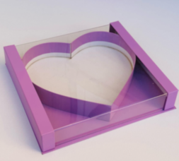 Коробка сердце с с прямоугольной крышкой МИКС