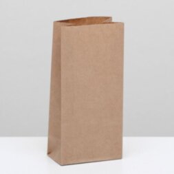 Пакет крафт бумажный фасовочный, прямоугольное дно 8 х 5 х 17 см (50шт)