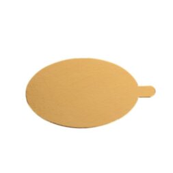 Подложка для торта круглая (золото,белая) с ручкой d 9 см толщ. 1,5 мм