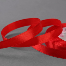 Лента атласная, 12 мм × 23 ± 1 м, цвет красный №26