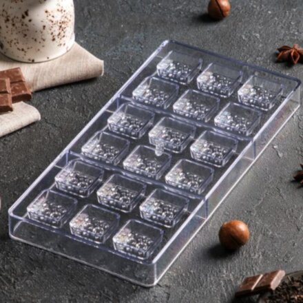 Форма для шоколада «Пористый шоколад», 18 ячеек, 33×16,5×2,5 см