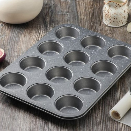 Форма для выпечки Magistro Gourmet Range, 35×26,5×3 см, 12 ячеек, толщина 0,6 мм, антипригарное покр