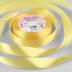 Лента атласная, 20 мм × 23 ± 1 м, цвет мягкий жёлтый №133