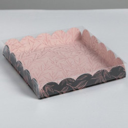 Коробка для кондитерских изделий с PVC-крышкой Life is beautiful, 18 × 18 × 3 см