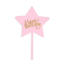 Топпер «С Днём Рождения», звезда, цвет розовый