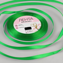 Лента атласная, 6 мм × 23 ± 1 м, цвет зелёный №19