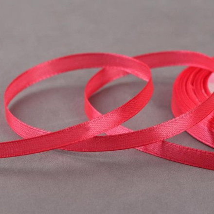 Лента атласная, 6 мм × 23 ± 1 м, цвет коралловый №65