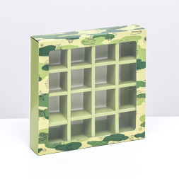 Коробка под 16 конфет , &quot;Камуфляж&quot; 17,7 х 17,7 х 3,8 см