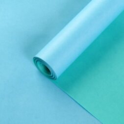 Бумага упаковочная крафт, двусторонняя, светло-голубой+мята, 0.72 х 10 м, 50 гр/м2