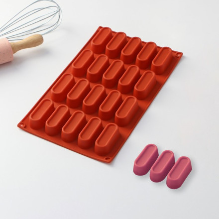 Форма силиконовая для выпечки Доляна «Сладости.Эклер», 29×17×2 см (5,8×2,3×2 см), 20 ячеек, цвет шок