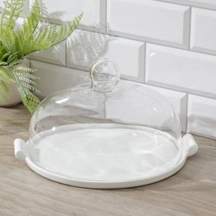 Тортовница «Эстет», 30×28×18 см, с крышкой, на керамической подставке