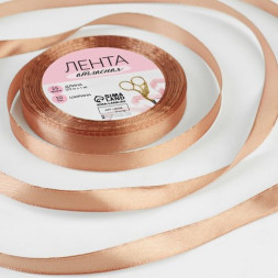 Лента атласная, 10 мм × 23 ± 1 м, цвет бронзовый №136