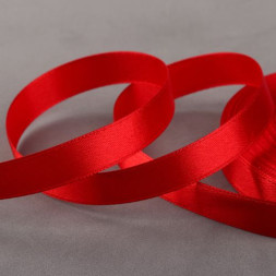 Лента атласная, 12 мм × 33 ± 2 м, цвет тёмно-красный №112
